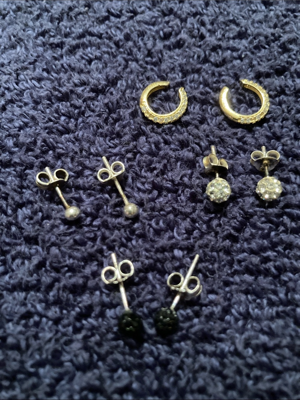 4 Pair of Sterling Silver Earrings- 3 Stud & 1 Cuff